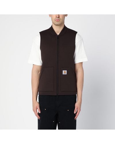 Carhartt Car-lux Vest Cotton-blend Waistcoat Tabacco-coloured - Black
