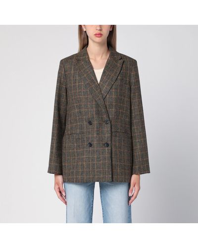 A.P.C. Prince Of Wales Double-breasted Jacket - Grey