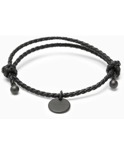 Bottega Veneta Bracciale in intrecciato con charm - Marrone