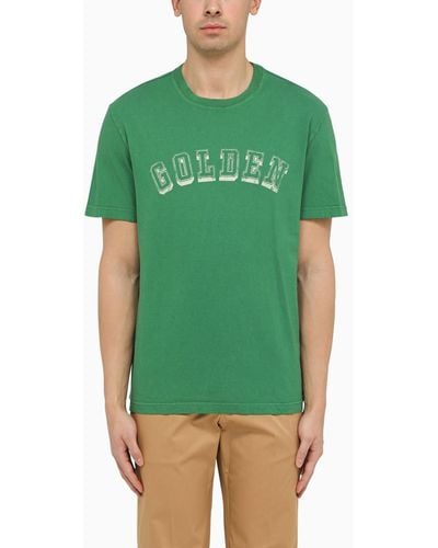 Golden Goose T-Shirt With Logo Print - Green