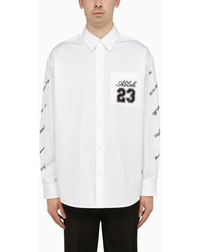 Off-White c/o Virgil Abloh Off- Oversize Shirt With Logo 23 - White