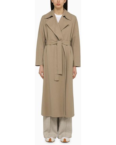 Harris Wharf London Single-breasted Coat With Belt - Natural