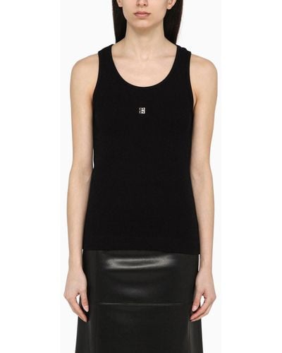 Givenchy Cotton Tank Top With Logo - Black