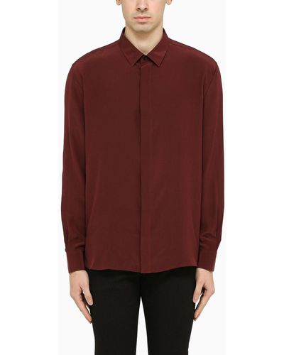 Saint Laurent Bordeaux Silk Shirt - Red