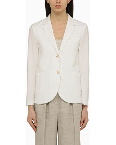 Harris Wharf London Single-breasted Cotton Jacket - White