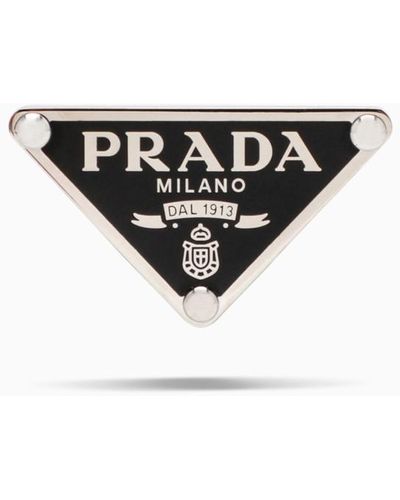 Prada Triangle Logo Earring Dx - Black