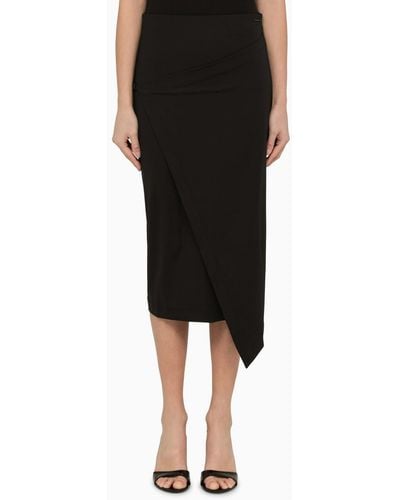 Calvin Klein Midi Wrap Skirt - Black