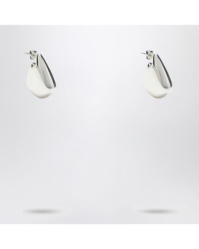 Bottega Veneta Sterling Silver Small Fin Earrings - White