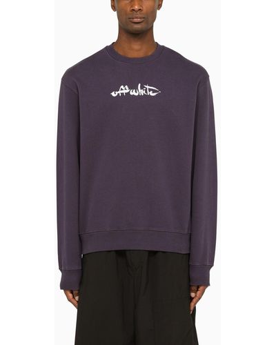Off-White c/o Virgil Abloh Arrow Sweatshirt With Contrasting Logo Lettering - Purple