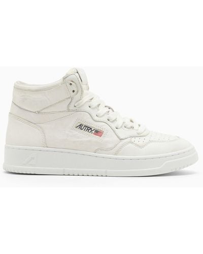 Autry Medalist Mid Trainers In Leather - White