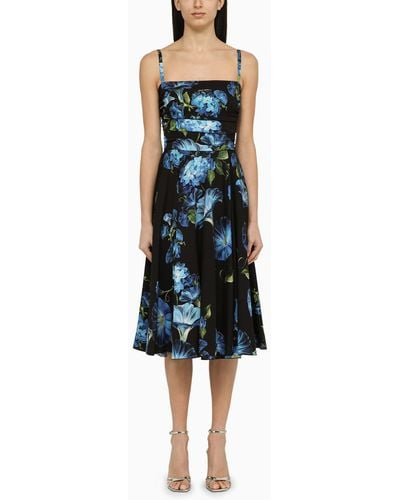 Dolce & Gabbana Dolce&Gabbana Bellflower Print Dress - Blue