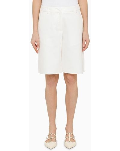 Valentino Cotton Bermuda Shorts - White