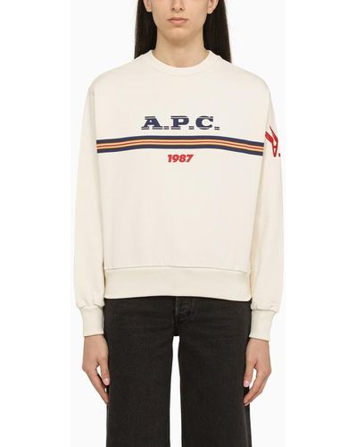 A.P.C. Maxine Ecru Sweatshirt mit Logo - Bianco