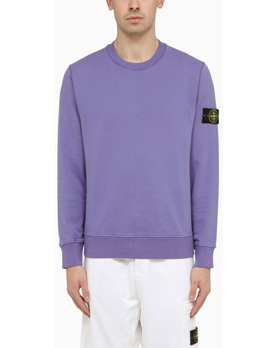 Stone Island Lavander Sweatshirt With Logo - Purple