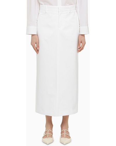 Valentino Cotton Long Skirt - White