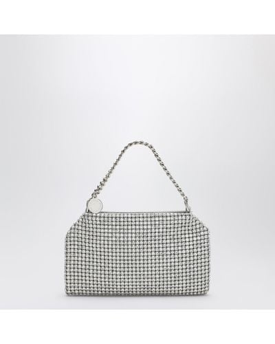 Stella McCartney Falabella Mesh Shoulder Bag With Silver Crystals - Grey