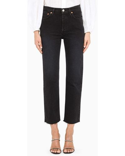 RE/DONE Cropped Trousers - Black