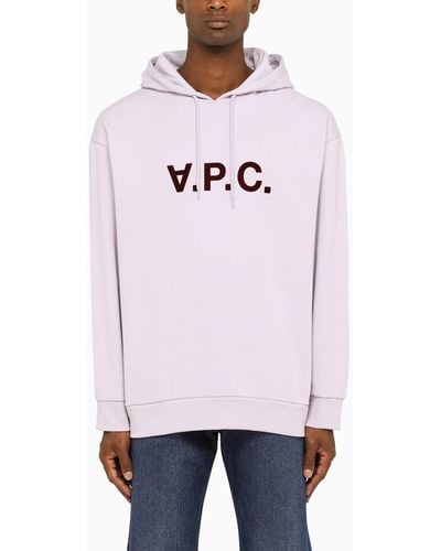 A.P.C. Milo Light Lilac Hoodie In Jersey - Red
