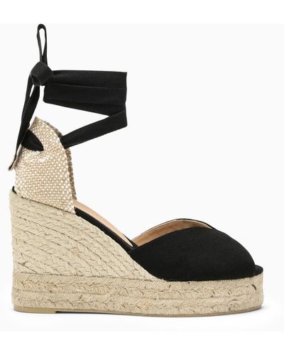 Castañer Espadrillas con zeppa nere - Nero