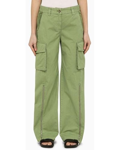 Stella McCartney Pantalone cargo color pistacchio in cotone - Verde