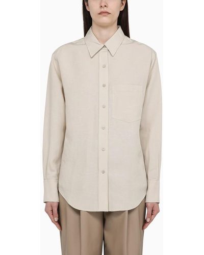 Calvin Klein Camicia beige in misto lino - Neutro