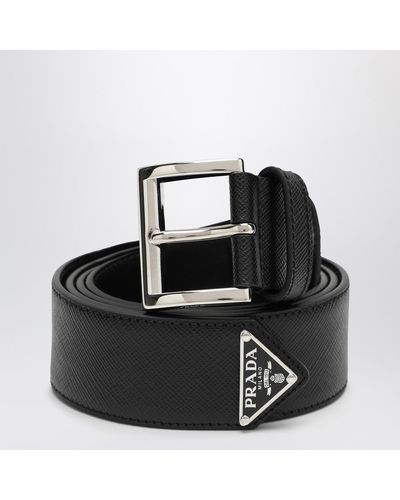 Prada Black Saffiano Leather Belt