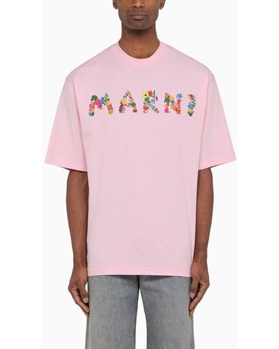 Marni T-shirt con logo bouquet - Rosa
