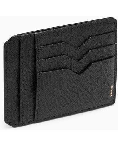 Valextra Leather Horizontal Card Holder - Black