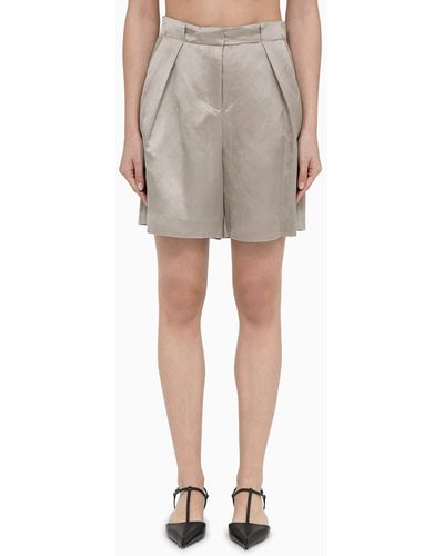 Calvin Klein Sand-Coloured Linen-Blend Bermuda Shorts - Grey