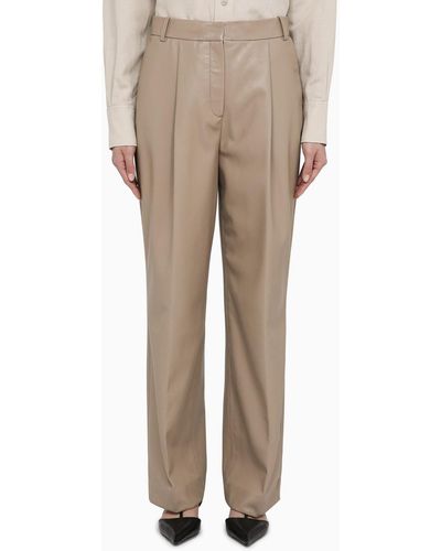 Calvin Klein Leatherette Trousers - Natural