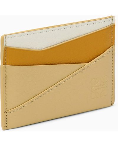 Loewe Puzzle Card Holder In Calfskin Leather - Metallic