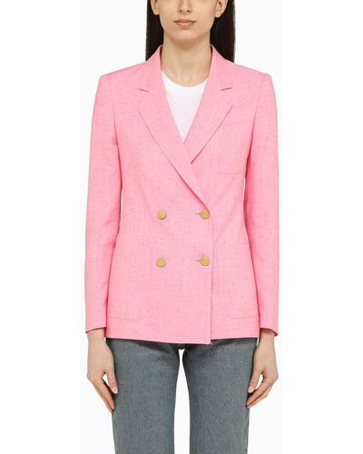 Tagliatore Viscose And Silk Double-breasted Jacket - Red