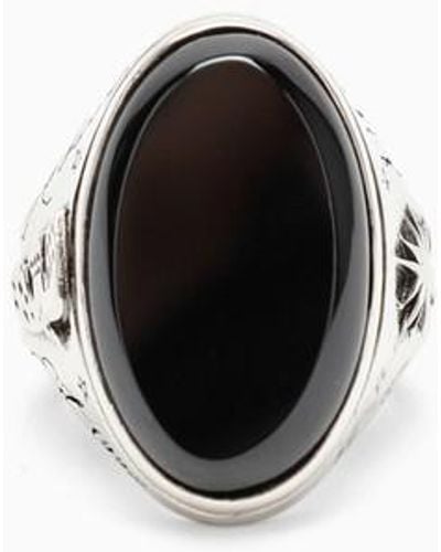 Alexander McQueen Stone Ring - Black