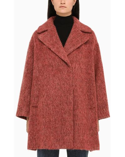 Weekend by Maxmara Pomegranate Wool And Mohair Coat - Red