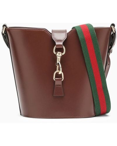 Gucci Mini borsa a secchiello marrone - Rosso