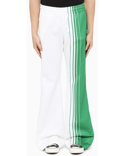 Casablancabrand Green And White Flared Trousers