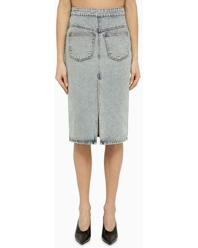 The Mannei Malmo Maxi Skirt In Denim Inside Out - Grey