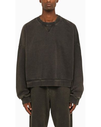 Entire studios Washed Balck Sweatshirt In Organic Cotton - Black