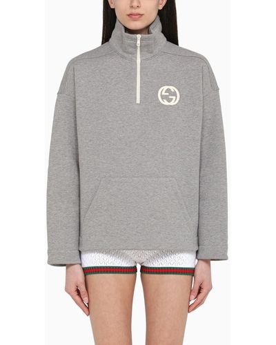 Gucci Cotton Sweatshirt With Logo - Grey