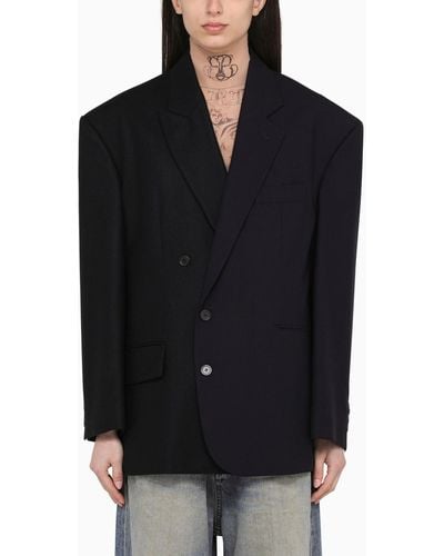 Balenciaga Wool Jacket With Epaulettes - Black