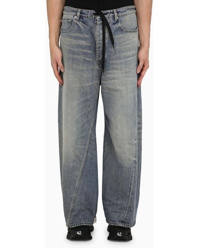 Balenciaga Light Oversized baggy Jeans In Washed Denim - Gray