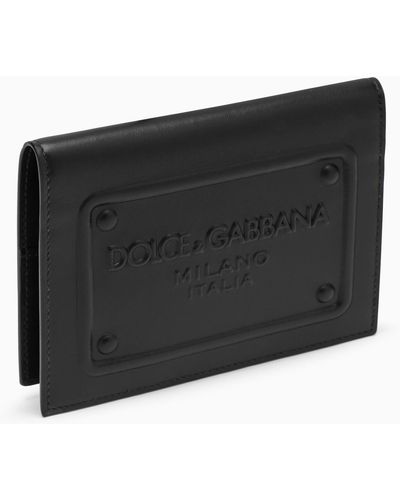 Dolce & Gabbana Dolce&Gabbana Passport Holder With Logoed Plaque - Black