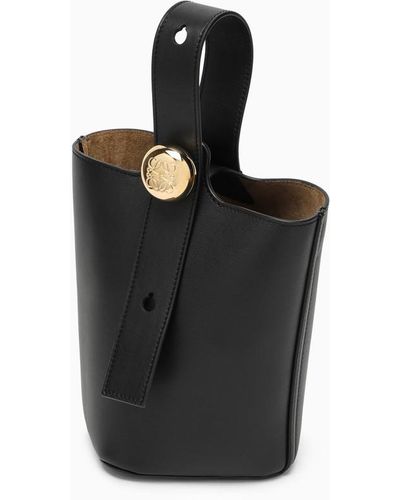 Loewe Borsa mini pebble bucket nera in pelle di vitello - Nero