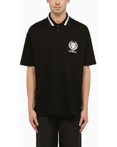 Givenchy Black Cotton Polo Shirt With Logo