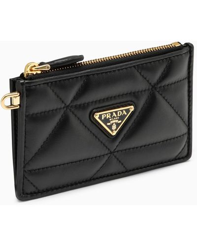 Prada Leather Zipped Card Case - Black