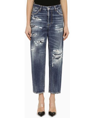 DSquared² Washed Jeans With Wear - Blue
