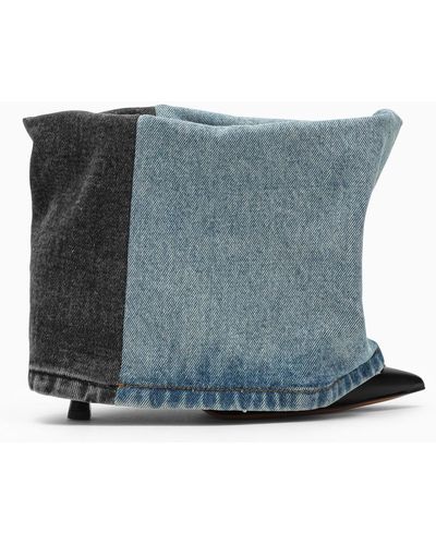 Loewe Denim And Leather Ankle Boot - Blue