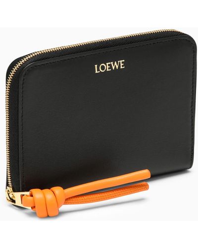 Loewe Knot Compact Zipped Wallet In Leather - Black