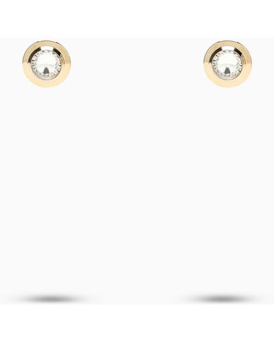 Miu Miu Clip Earrings With Cubic Zirconia - White