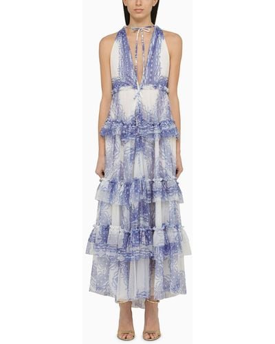 Philosophy Floral Flounced Tulle Dress - Blue